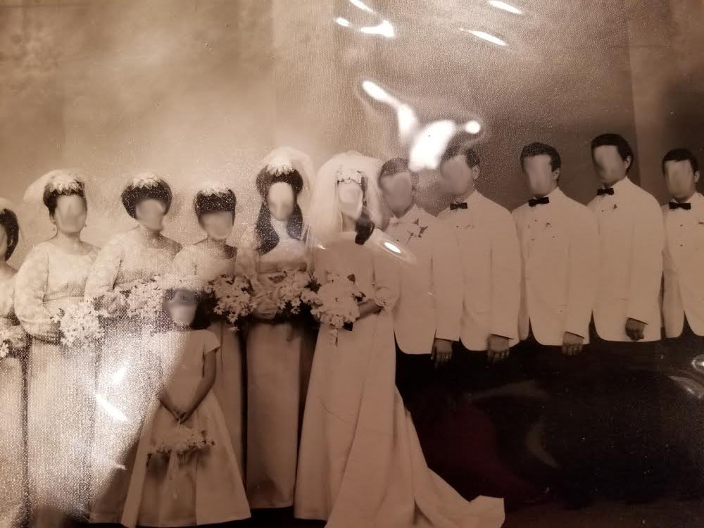 wedding photo with strange light appearing